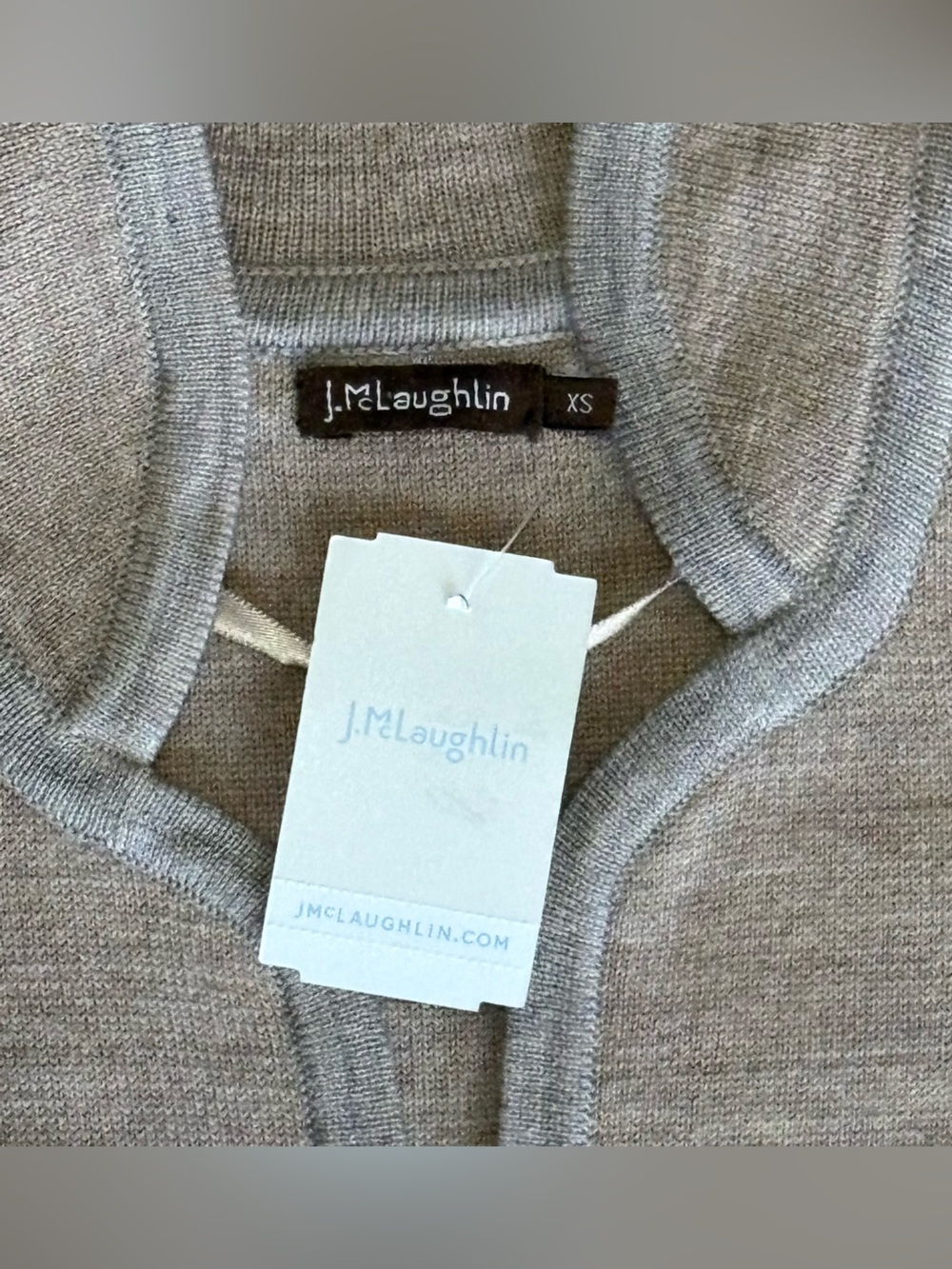 J. McLaughlin Wool Vest Extra Small Mid Length Wool Brown Jacket Open Front NWT - Picture 10 of 16